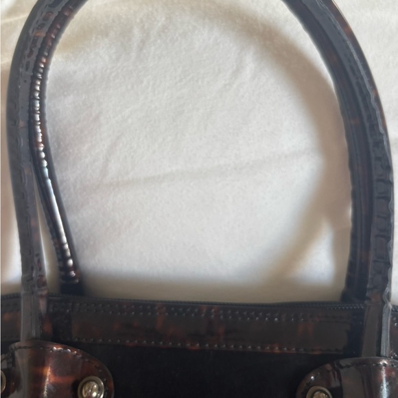 Stuart Weitzman Designer Black Suede & Tortoise Shell Tote Bag - Picture 7 of 15